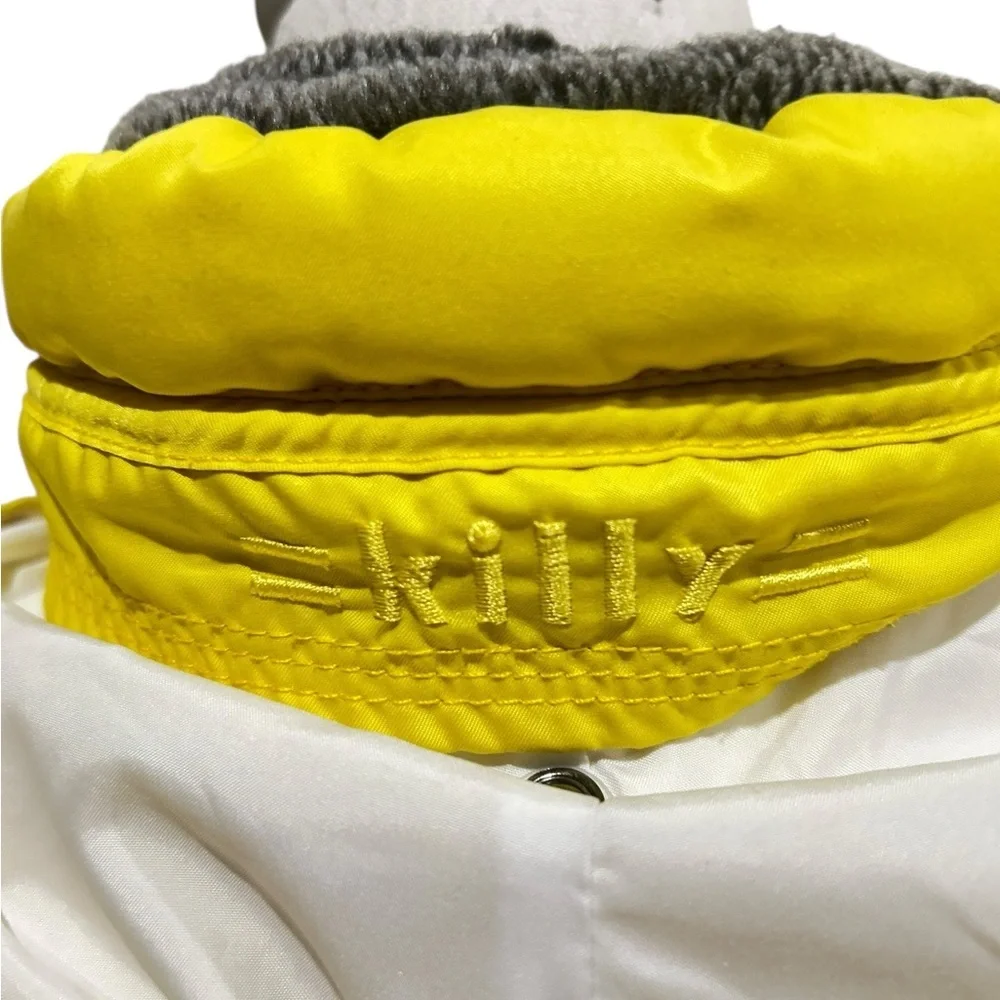 Vintage 1990’s Killy yellow oversized Ski Jacket removable collar zippered sz 6 - Picture 10 of 16
